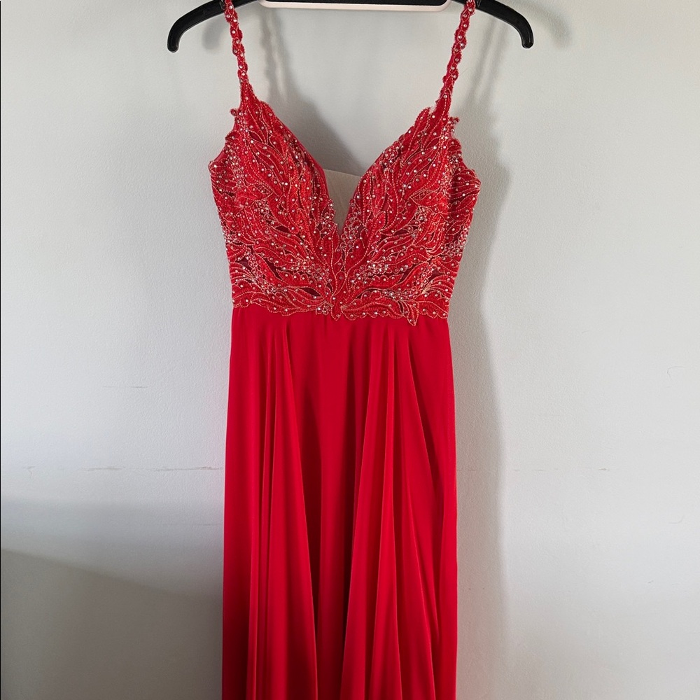 Jovani Scarlet Beaded Prom Dress